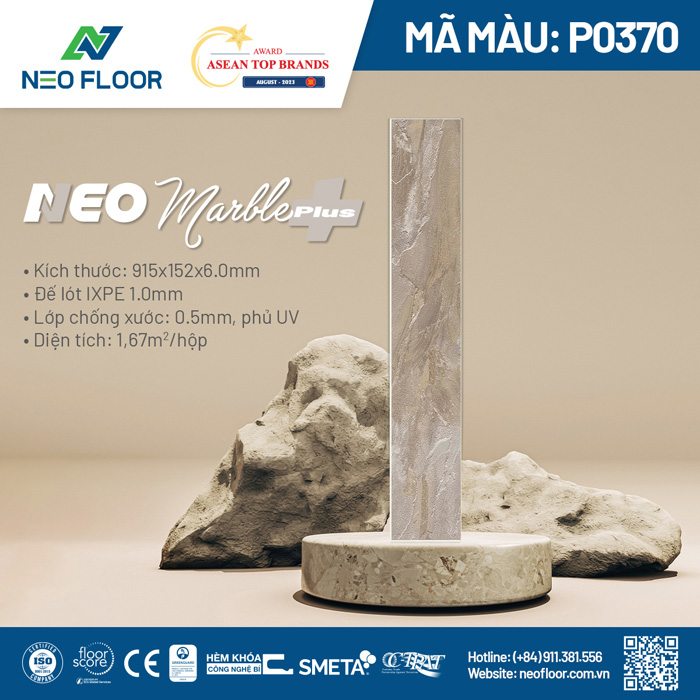 Neo Marble Plus P0370 - Sàn Đá Công Nghệ SPC Neo Floor - Công Ty Cổ Phần Neo Floor